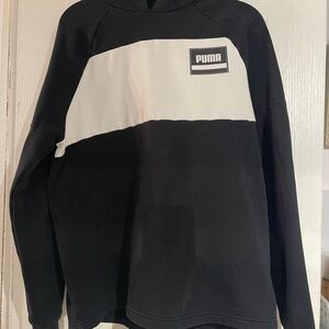 Puma Black Pullover Hoodie with White Logo Tag